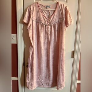 Celestial Dreams Pink Floral V-Neck Knit Nightgown